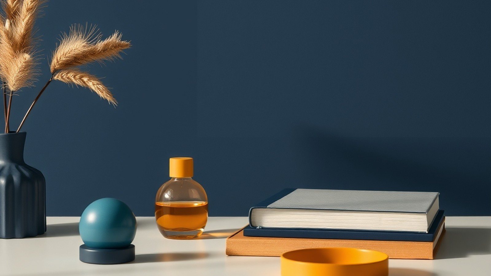 A still life photograph of nimble and small and crm on a plain table